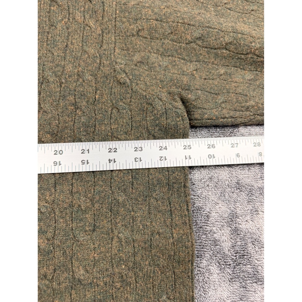 Polo Ralph Lauren Cable Knit Sweater Mens Large Green 100% Lambswool Crewneck - Picture 6 of 7